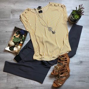 NWT - W5 Mustard Stripe Blouse